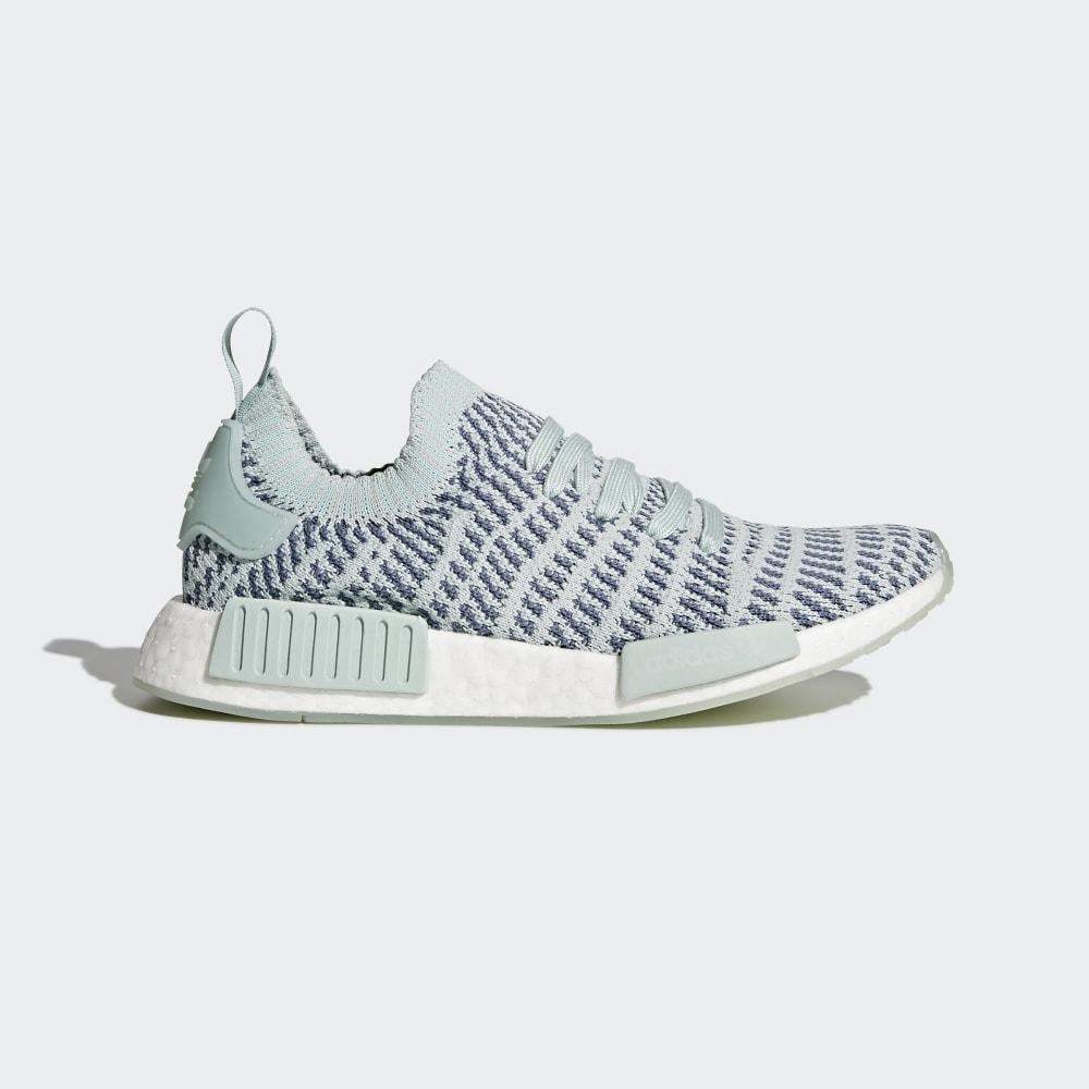 Adidas Women's NMD_R1 STLT Primeknit Originals Shoes Grey Green/Grey/White Ireland CQ2031